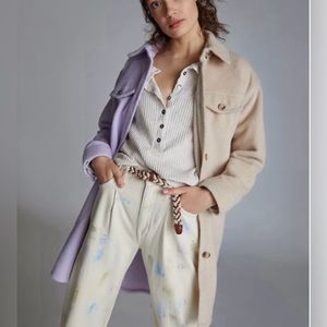 Anthropologie If by Sea Marlton 2 Tone Shirt medium Large Colorblock Shacket